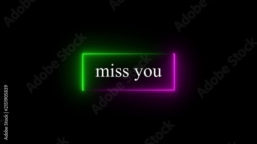 I Miss You” text animation with soft pastel colors.