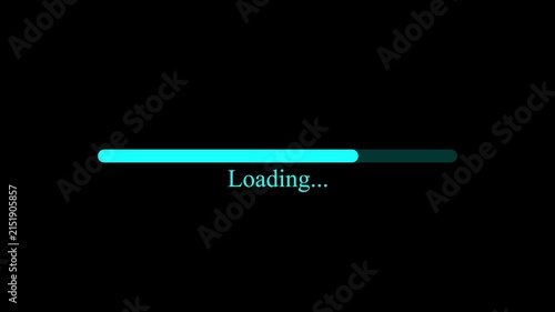 Progress bar animation with alpha channel, loading bar on a transparent background, 4K video, update and download.