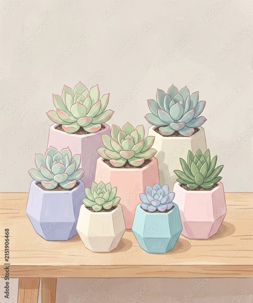 Obraz premium Succulent Garden in Pots