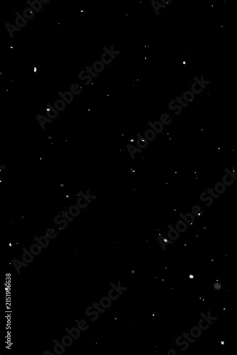 Canvastavla White snowflakes on black background, winter particle overlay layer