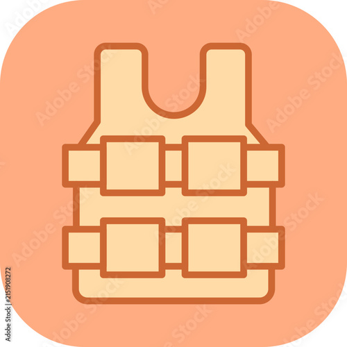 Canvastavla Bulletproof Vest Vector Icon