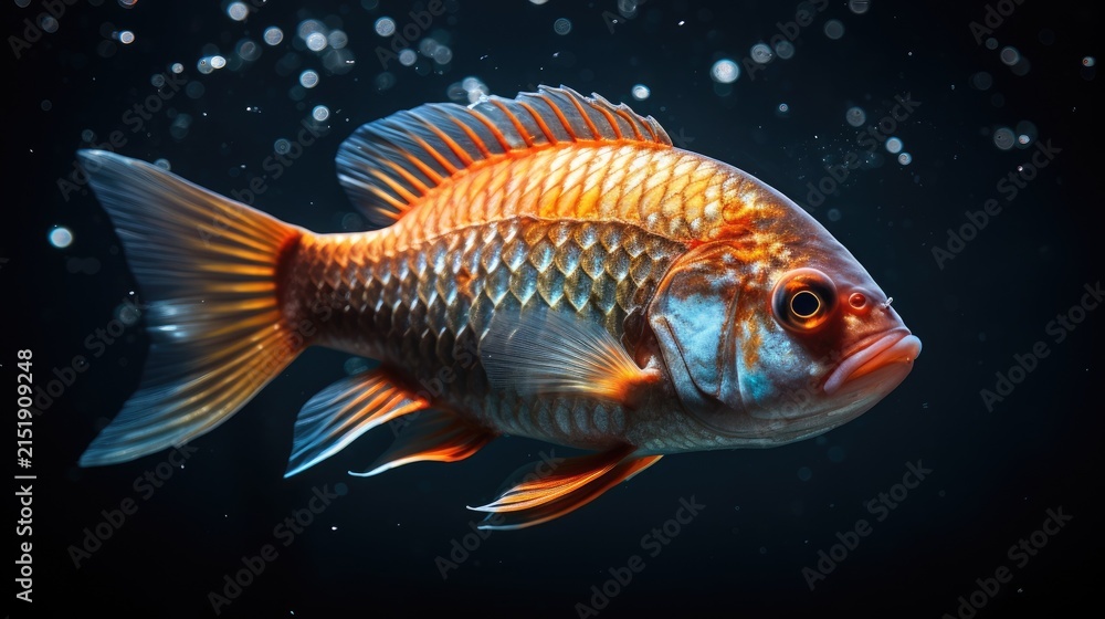 Fototapeta premium Vibrant fish swimming gracefully underwater