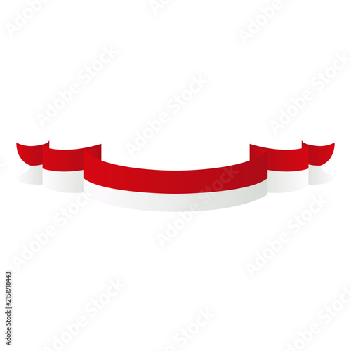 Collection of Indonesian red and white ribbon banners isolated on white background, vector illustration of August 17 Independence Day ribbons, Merah Putih flag banners, patriotic text frames, and nati