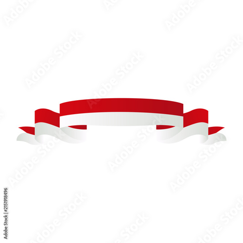 Collection of Indonesian red and white ribbon banners isolated on white background, vector illustration of August 17 Independence Day ribbons, Merah Putih flag banners, patriotic text frames, and nati