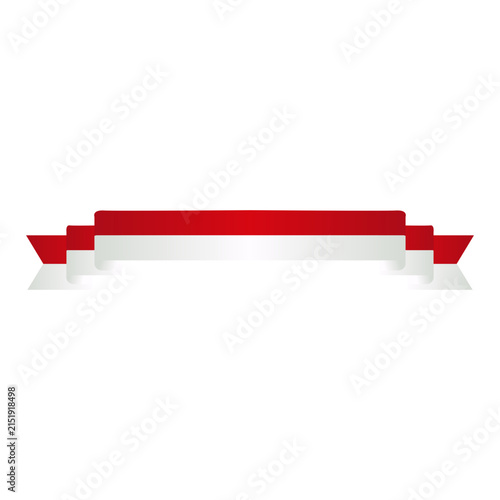 Collection of Indonesian red and white ribbon banners isolated on white background, vector illustration of August 17 Independence Day ribbons, Merah Putih flag banners, patriotic text frames, and nati