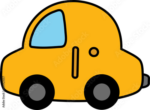 vector illustration of a yellow car