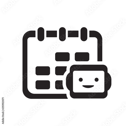 AI Chatbot Calendar and Scheduler Icon for Reminder Management