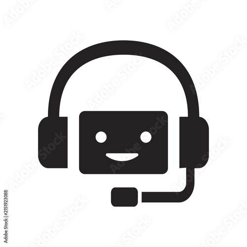 Customer Service Chatbot Icon with Headset