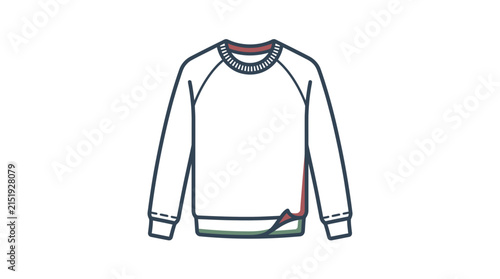Simple crew neck sweatshirt vector illustration fashion design element