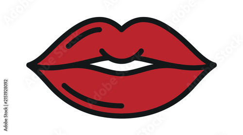 Red lips symbol mouth kiss emotion communication
