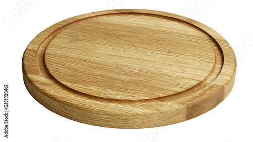 Foto Round wooden cutting board with juice groove