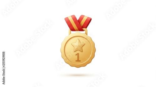 Golden Medal Award Celebrates Outstanding Championship Victory and Achievement on Podium.