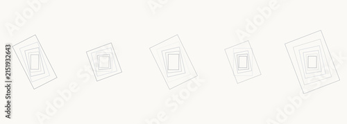 A Set of Five Concentric Rectangular Frames Arranged in a Horizontal Row