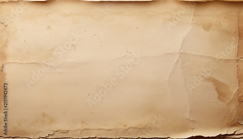 Vintage Beige Paper Background With Torn Edges And Stains