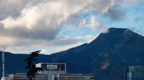 manquehue hill santiago Chile skyline mountain clouds panoramic landscape