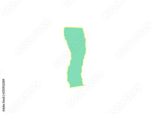 Cuadro en lienzo The island nation of Dominica shown as a simple flat green shape
