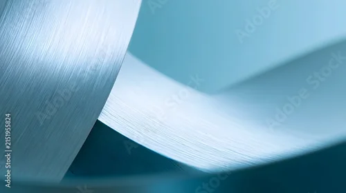 Fototapeta samoprzylepna Abstract Brushed Aluminum Sheets Curving Flow Background