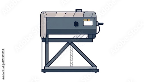 Modern industrial printing machine with control panel.