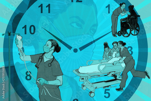 Busy stressful day for hospital nurse