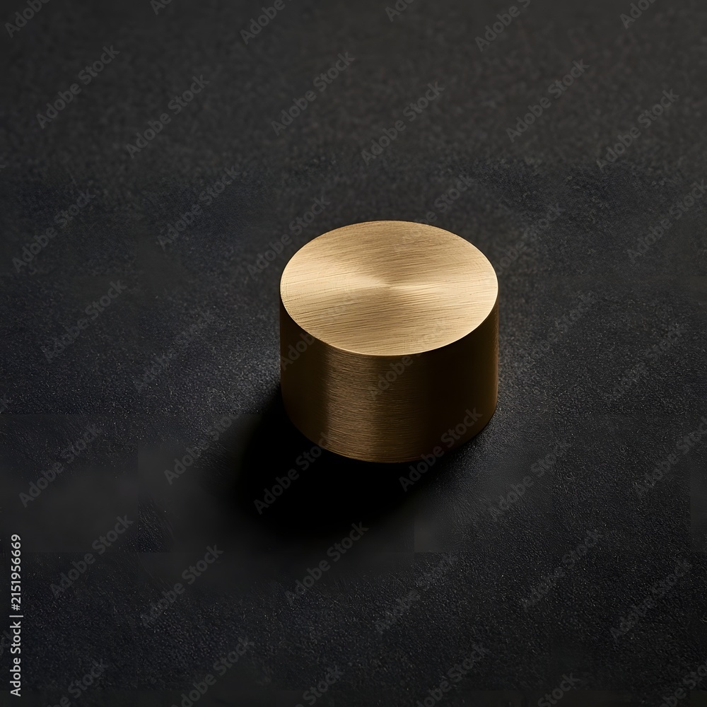 Naklejka premium Minimalist Brass Weight on Charcoal Background