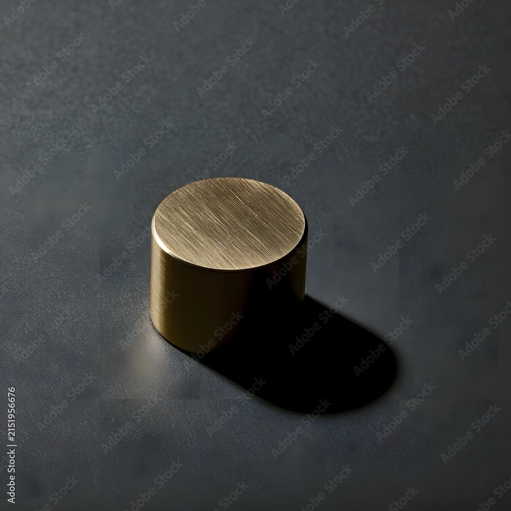 Naklejka premium Minimalist Brass Weight on Charcoal Background