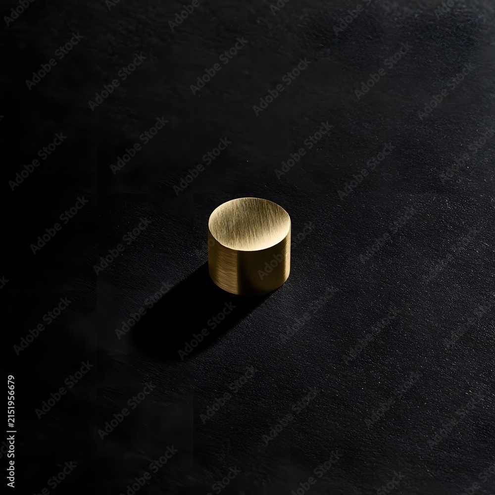 Naklejka premium Minimalist Brass Weight on Charcoal Background