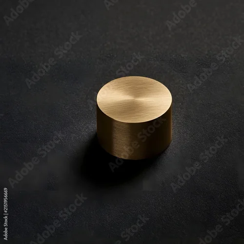 Fototapeta samoprzylepna Minimalist Brass Weight on Charcoal Background
