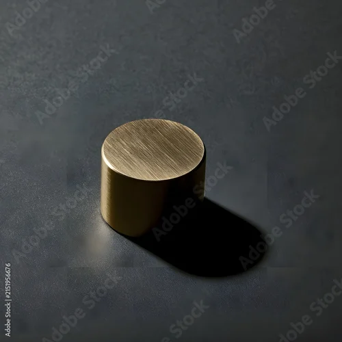 Fototapeta samoprzylepna Minimalist Brass Weight on Charcoal Background