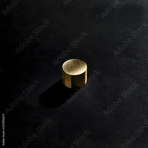 Fototapeta samoprzylepna Minimalist Brass Weight on Charcoal Background