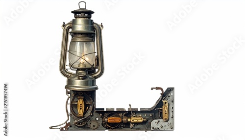 Rustic Vintage Lamp Integrated with Shirt Metal Mechanism