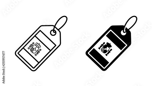 Set of Two Spanish Flag Price Tags Isolated