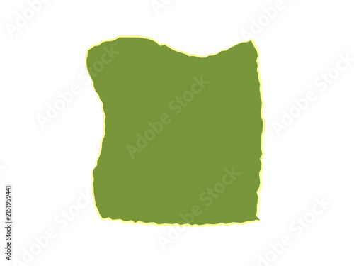A Single Olive Green Torn Paper Square Isolated On A Black Background