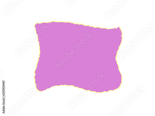 A single piece of torn pink paper isolated on a black background