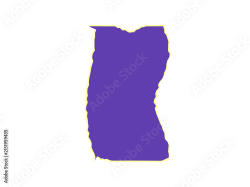 A purple organic shape with a yellow border on solid black background