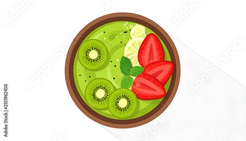 Fresh green apple slice with watermelon pieces.