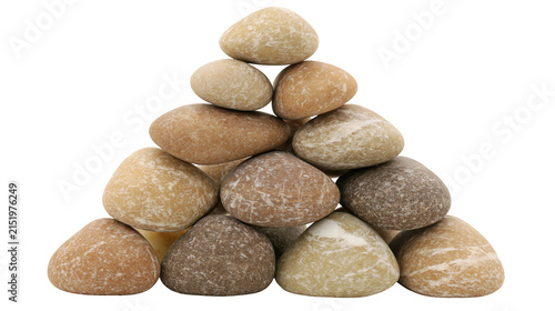 Photography Stack of smooth river stones in various earthy tones