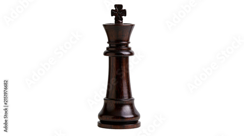 Dark wood chess king piece with cross finial
