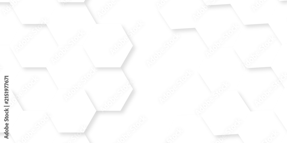 Fototapeta premium White abstract honeycomb mosaic and tile geometric hexagon geometric digital technology polygon science vintage square mosaic and web cover business texture.