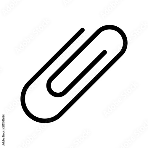 Simple black paperclip icon vector illustration