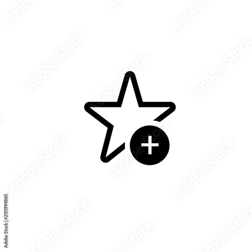 Outline star icon with a prominent plus sign, representing adding to favorites, bookmarking important content, or assigning a new positive rating in digital interfaces