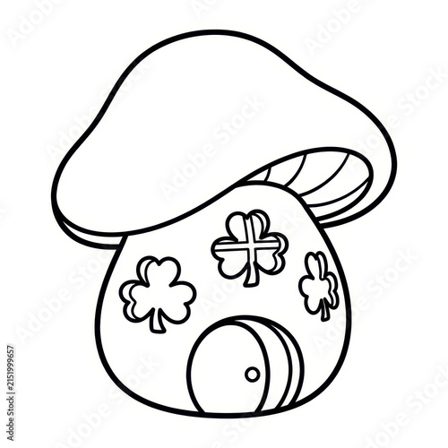 Mushroom house with shamrocks