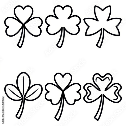 Black and white clover leaf icons