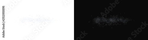 PNG image of Fluffy dandelion seeds floating gently in wind currents creating soft artistic motion blurred patterns rendered in white on transparent background