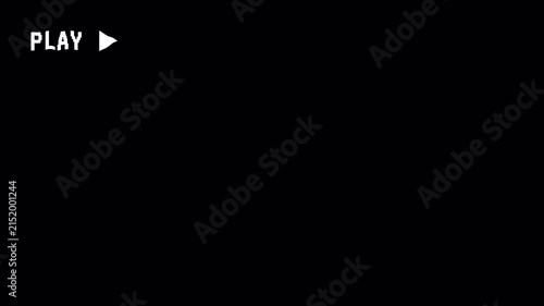 vhs tape playing vintage animation motion black background . Old VHS play