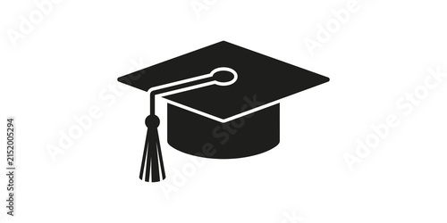 Konstfotografi Black graduation cap with tassel on a transparent background.