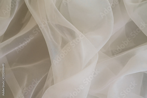 Elegantly Folded White Translucent Fabric Texture Background