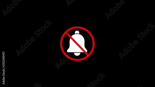 No notifications animation, muted alert symbol, silent mode sign, digital ui for social media and app interface