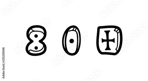 Принти на полотні Ancient egyptian numerals and symbols.