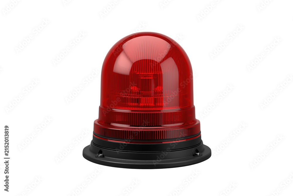 Fototapeta premium Red emergency warning beacon light isolated