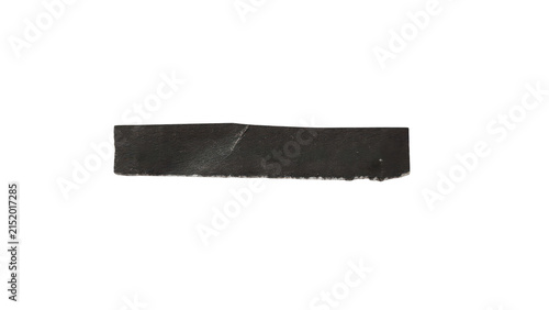 Long rectangular black paper strip cutout isolated on transparent background